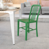 Flash Furniture CH-61200-18-GN-GG Green Metal Indoor-Outdoor Chair