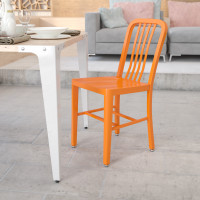 Flash Furniture CH-61200-18-OR-GG Orange Metal Indoor-Outdoor Chair