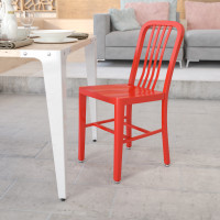 Flash Furniture CH-61200-18-RED-GG Red Metal Indoor-Outdoor Chair