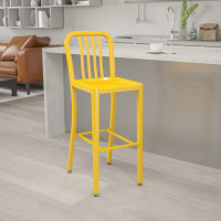 Flash Furniture CH-61200-30-YL-GG 30" Metal Stool with Back in Yellow