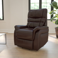 Flash Furniture CH-US-153062L-BRN-LEA-GG HERCULES Series Brown Leather Remote Powered Lift Recliner 