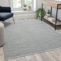 Flash Furniture CI-20-9397-57-BL-GG 5' x 7' Handwoven Indoor/Outdoor Diamond Pattern Area Rug in Grey