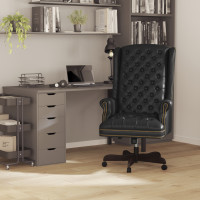 Flash Furniture CI-360-BK-GG High Back Traditional Tufted Black Leather Executive Office Chair