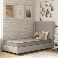 Flash Furniture CL-E236-B-TXL-GG Capri Comfortable Sleep 6 Inch CertiPUR-US Certified Spring Mattress, Twin XL Mattress in a Box