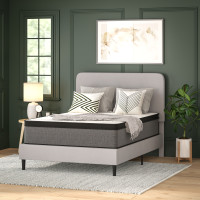 Flash Furniture CL-ET232-13-F-GG Capri Comfortable Sleep Euro Pillow Top 13 Inch CertiPUR-US Certified Hybrid Pocket Spring Mattress, Supportive Relief, Mattress in a Box, Full