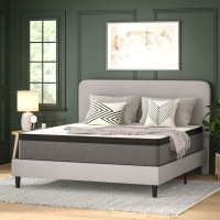 Flash Furniture CL-ET232-13-K-GG Capri Comfortable Sleep Euro Pillow Top 13 Inch CertiPUR-US Certified Hybrid Pocket Spring Mattress, Supportive Relief, Mattress in a Box, King