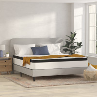 Flash Furniture CL-FR231-12-K-GG Capri Comfortable Sleep Firm 12 Inch CertiPUR-US Certified Hybrid Pocket Spring Mattress, Extra Firm Feel, Durable Support, King Mattress in a Box