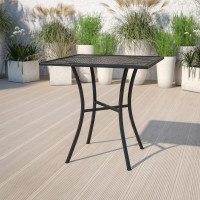 Flash Furniture CO-5-BK-GG 28'' Square Black Indoor-Outdoor Steel Patio Table 