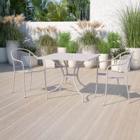 Flash Furniture CO-6-SIL-GG 35.5" Steel Patio Table in Gray