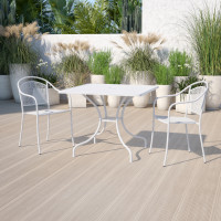Flash Furniture CO-6-WH-GG 35.5" Steel Patio Table in White
