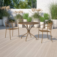 Flash Furniture CO-7-GD-GG 35.25" Steel Patio Table in Gold