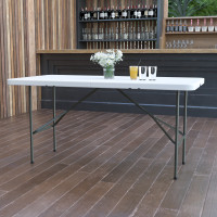 Flash Furniture 30''W X 60''L Plastic Bi-Fold Folding Table DAD-YCZ-152Z-GG