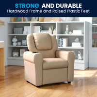 Flash Furniture Kids' Beige -ALL PU Recliner with Cup Holder DG-ULT-KID-BGE-GG