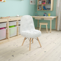 Flash Furniture DL-DA2018-1-W-GG Kids Shaggy Dog White Accent Chair