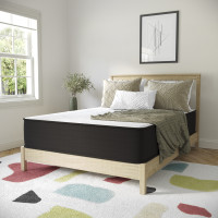 Flash Furniture DR-E230P-R-F-12-GY-GG Dream 12 Inch Hybrid Mattress, Full Size High Density Foam and Pocket Spring Mattress in a Box, CertiPur-US Certified Foam, White/Black