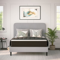 Flash Furniture DR-E230P-R-Q-10-GY-GG Dream 10 Inch Hybrid Mattress, Queen Size High Density Foam and Pocket Spring Mattress in a Box, CertiPur-US Certified Foam, White/Black