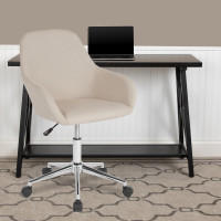 Flash Furniture DS-8012LB-BGE-F-GG Cortana Home and Office Mid-Back Chair in Beige Fabric 