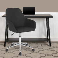 Flash Furniture DS-8012LB-BLK-F-GG Cortana Home and Office Mid-Back Chair in Black Fabric 