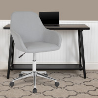 Flash Furniture DS-8012LB-LTG-F-GG Cortana Home and Office Mid-Back Chair in Light Gray Fabric 