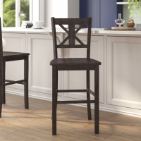 Flash Furniture ES-STBN1-29-GY-2-GG Gwendolyn Set of 2 Commercial Grade Solid Wood Modern Farmhouse Barstool in Gray Wash Walnut