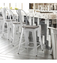 Flash Furniture ET-3534-24-WH-PL1G-GG Carly Commercial Grade 24
