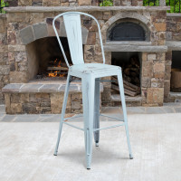 Flash Furniture ET-3534-30-DB-GG Distressed Dream Barstool in Blue