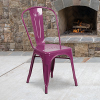 Flash Furniture ET-3534-PUR-GG Metal Chair in Purple