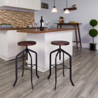 Flash Furniture ET-BM3732-30-GG 30" Barstool with Swivel Lift Wood Seat
