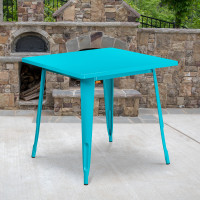 Flash Furniture ET-CT002-1-CB-GG Crystalmetal Indoor Table in Blue