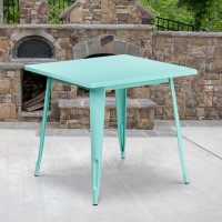 Flash Furniture ET-CT002-1-MINT-GG Mint Metal Indoor Table in Mint