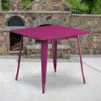 Flash Furniture ET-CT002-1-PUR-GG Metal Indoor Table in Purple