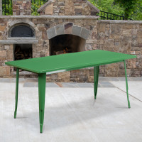 Flash Furniture ET-CT005-GN-GG 31.5" Rectangular Green Metal Indoor Table