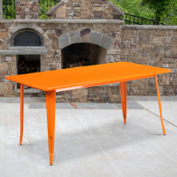 Flash Furniture ET-CT005-OR-GG 31.5" Rectangular Orange Metal Indoor Table