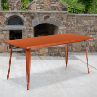 Flash Furniture ET-CT005-POC-GG Rectangular Copper Metal Table in Copper