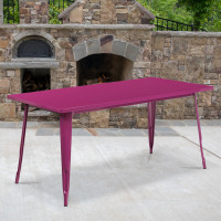 Flash Furniture ET-CT005-PUR-GG Rectangular Metal Table in Purple