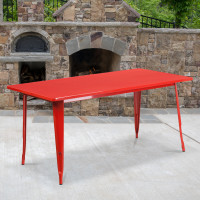Flash Furniture ET-CT005-RED-GG 31.5" Rectangular Red Metal Indoor Table