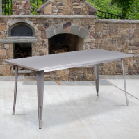 Flash Furniture ET-CT005-SIL-GG 31.5" Rectangular Silver Metal Indoor Table