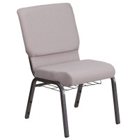 Flash Furniture FD-CH02185-SV-GYDOT-BAS-GG Dot Fabric Church Chair in Gray