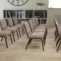 Flash Furniture FD-CH0221-4-CV-BGE1-GG Fabric church chair in Beige
