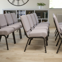 Flash Furniture FD-CH0221-4-SV-GYDOT-GG Dot Fabric Church Chair in Gray