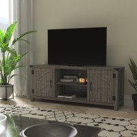 Flash Furniture GC-MBLK67-GY-GG Charlotte Modern Farmhouse Barn Door TV Stand-Gray Wash Oak for TV's up to 65 Inches-59