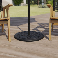 Flash Furniture GM-UB19-BRNZ-GG Kona Universal Bronze Cement Patio Umbrella Base with Weatherproof Plastic Polymer Coating - 19.25
