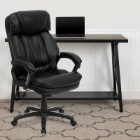 Flash Furniture HERCULES Series High Back Black Leather Executive Office Chair GO-1097-BK-LEA-GG