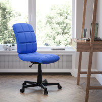Flash Furniture Mid-Back Blue Quilted Vinyl Task Chair GO-1691-1-BLUE-GG