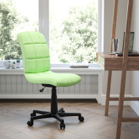 Flash Furniture Mid-Back Green Quilted Vinyl Task Chair GO-1691-1-GREEN-GG