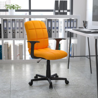 Flash Furniture Mid-Back Orange Quilted Vinyl Task Chair with Nylon Arms GO-1691-1-ORG-A-GG