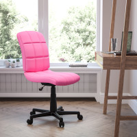 Flash Furniture Mid-Back Pink Quilted Vinyl Task Chair GO-1691-1-PINK-GG