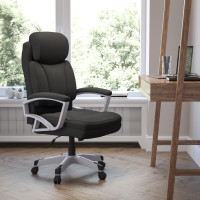 Flash Furniture GO-1850-1-FAB-GG HERCULES Series 500 lb. Capacity Big & Tall Black Fabric Executive Office Chair