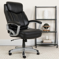 Flash Furniture GO-1850-1-LEA-GG HERCULES Series 500 lb. Capacity Big & Tall Black Leather Executive Office Chair