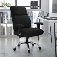 Flash Furniture GO-2031F-GG Hercules Series Big & Tall Fabric Task Chair with Height Adjustable Arms in Black